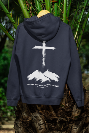 Faith Moves Mountains design meaning image inspired by Matthew 17:20 from Mountain Faith Co.
