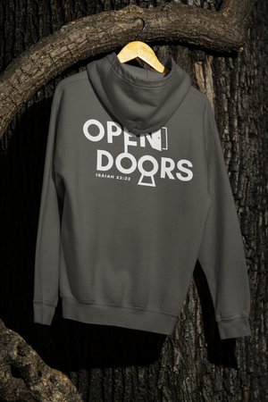 Open Doors design meaning image inspired by Isaiah 22:22 representing God’s authority.