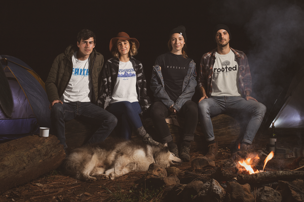 Mountain Faith Co. homepage hero image featuring faith based apparel inspired by scripture and outdoor lifestyle.