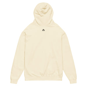 Ivory Back of Mountain Faith Co. Hoodie with logo